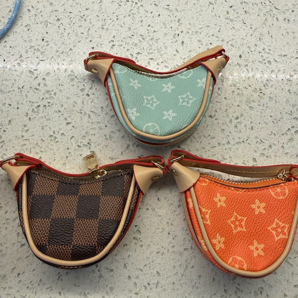 Bundle of 3, Brand New Designer Inspired Crescent Shaped Mini Bags